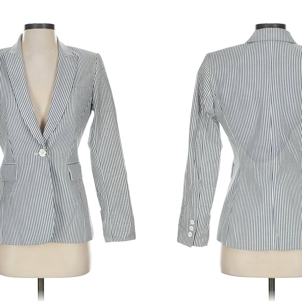 ANTONIO MELANI seersucker stripe 1 button jacket (sz6)